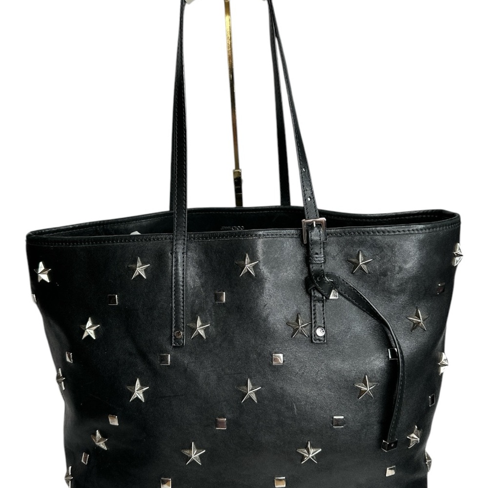 Jimmy Choo Black Leather Studded Handbag & Shoulder Bag, Tote Bag - Picture 5 of 16